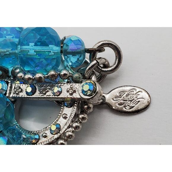 Kirks Folly Toggle Clasp Silver Necklace & Aurora Borealis Crystal Beads. - Picture 6 of 15